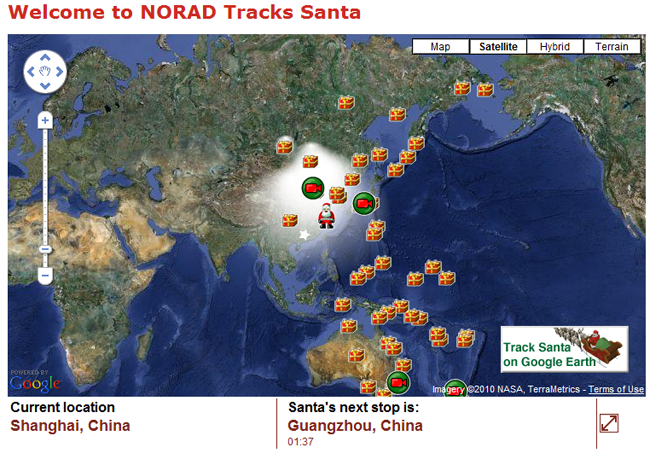 Norad Santa Tracker Website