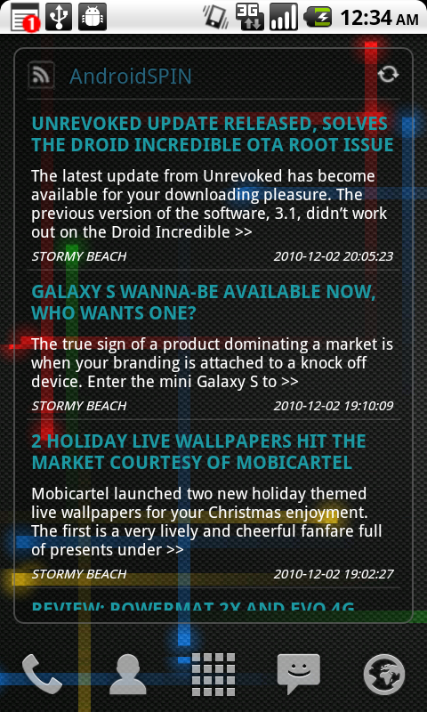 Scrollable News Widget screenshot