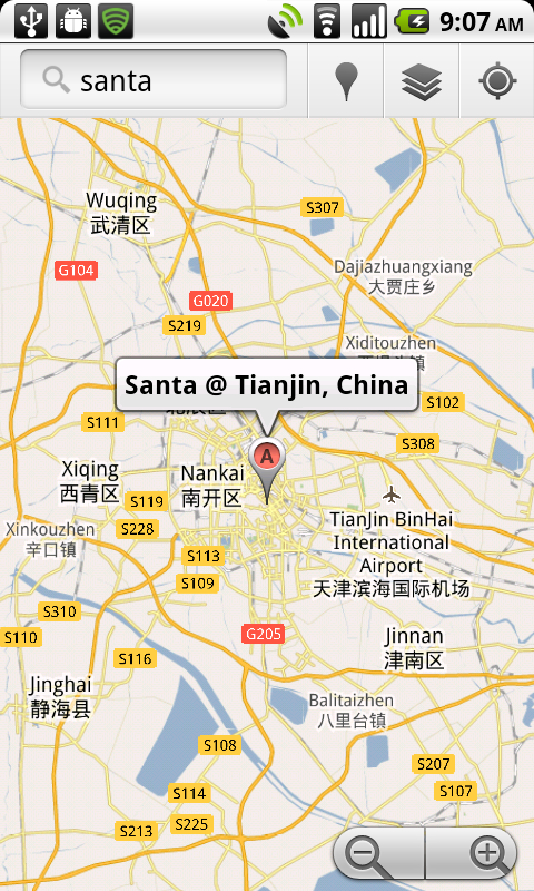 Google Maps Santa Tracking