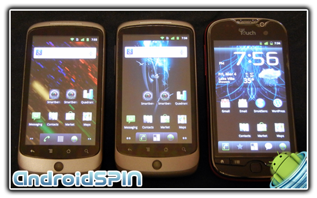 Performance Comparison of Nexus One Stock and CyanogenMOD CM7 and MyTouch 4G