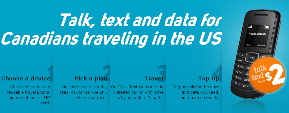 Talk Text and Data for Canadians Roaming in the US from Roam Mobility