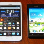 Huawei Ascend P1 Next to Samsung Galaxy Note