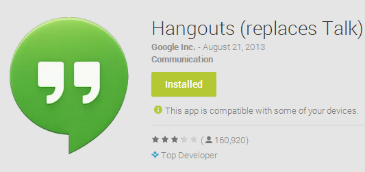 Google Hangouts update