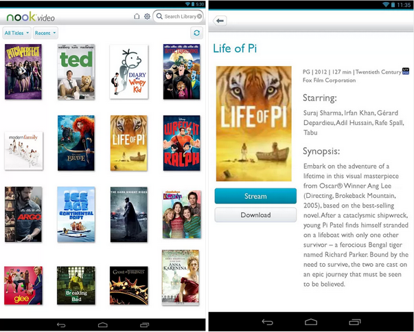 Nook Video Android App