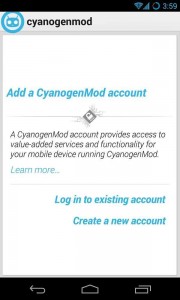 Add Cyanogenmod Account