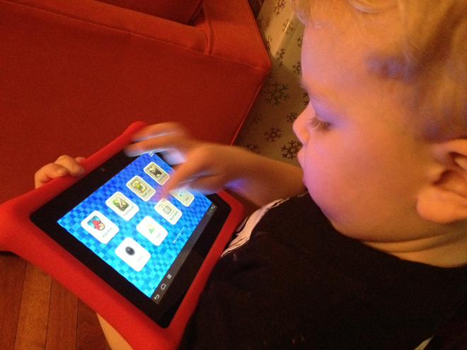2 year old with tablet
