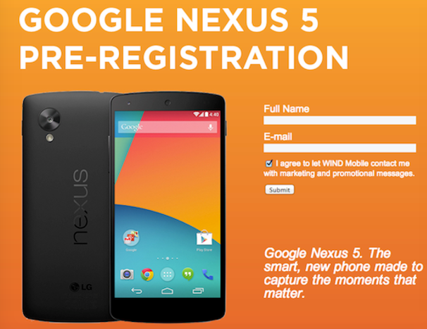 Wind Mobile Google Nexus 5