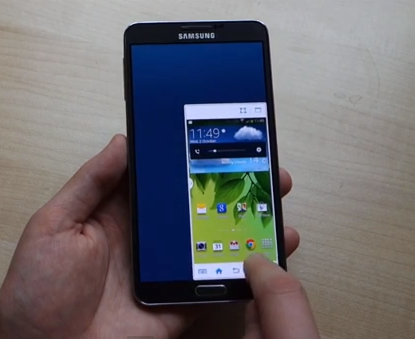 One handed Samsung Galaxy Note 3 setting