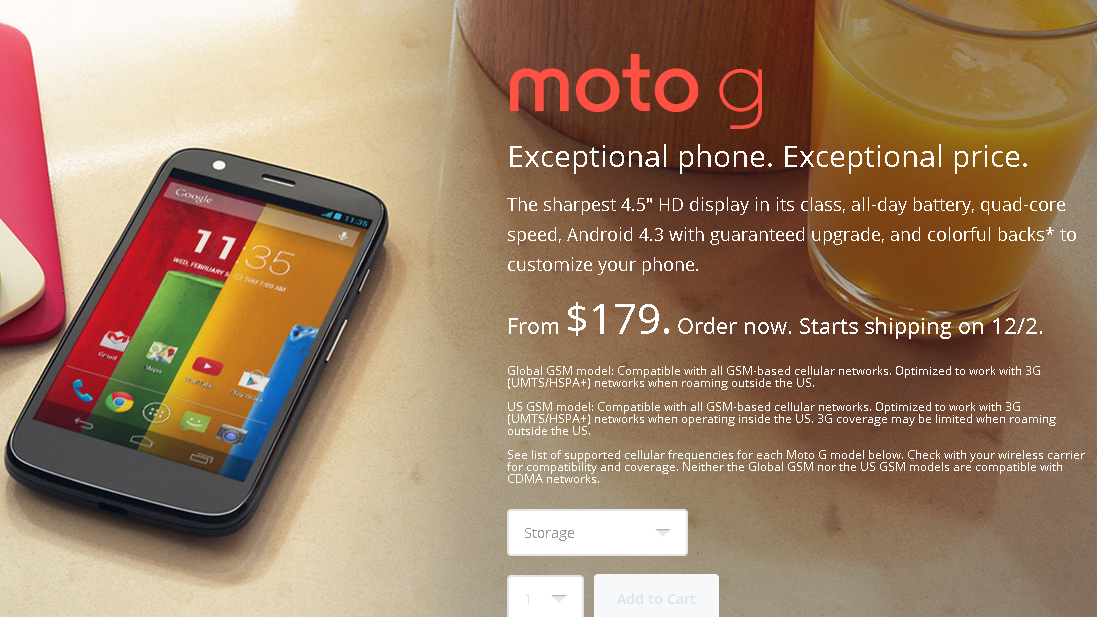 Motorola Moto G pre-order