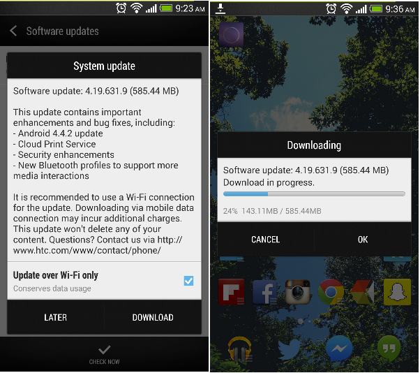 HTC One Android 4.4.2 KitKat Update Canada