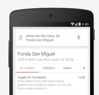 Google Search Restaurants on phone