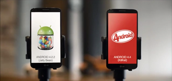 differences between Jelly Bean and KitKat on the LG G2