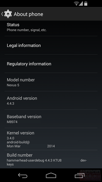 Android 4.4.3 changelog