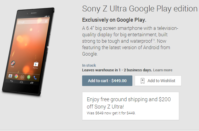 Sony Z Ultra Google Play Edition