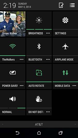 HTC One M8 Quick Settings