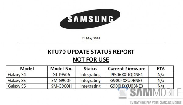 Android 4.4.3 update to Samsung devices
