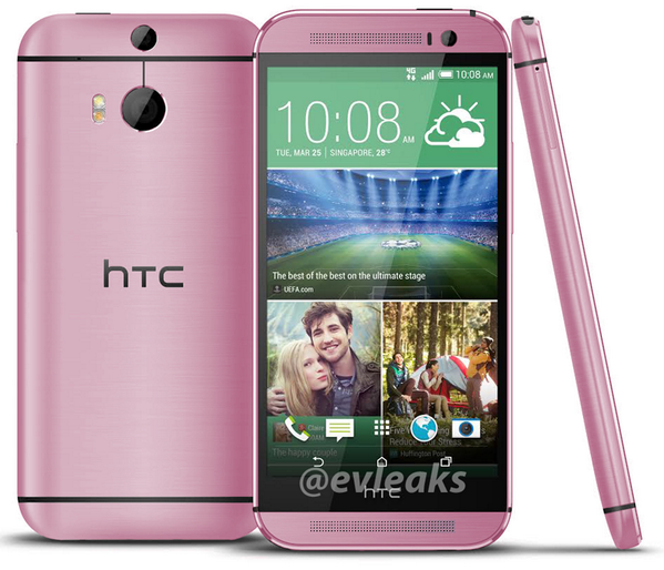 HTC One M8 looks pretty in Pink