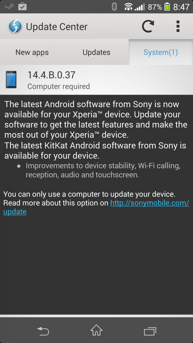 T-Mobile Sony Xperia Z1s Android 4.4.4T-Mobile Sony Xperia Z1s Android 4.4.4