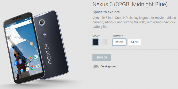 Nexus 6 is on the Play Store