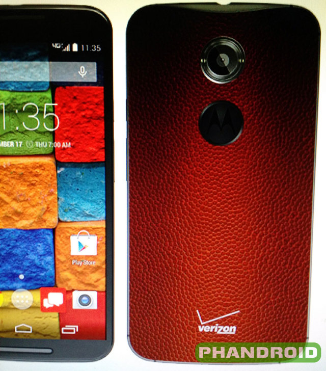 Moto X 2014 with football leather cover