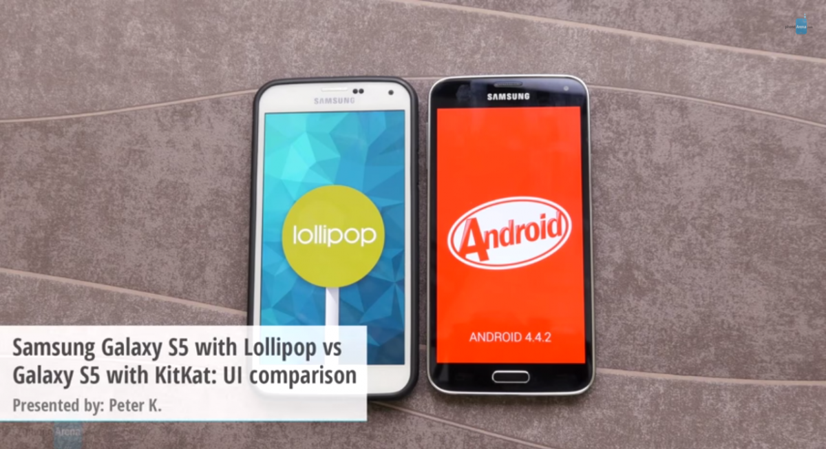 Samsung Galaxy S5 Lollipop vs KitKat comparison