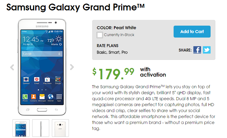 Samsung Galaxy Grand Prime Cricket Wireless