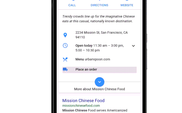 Google now restaurant deliveries