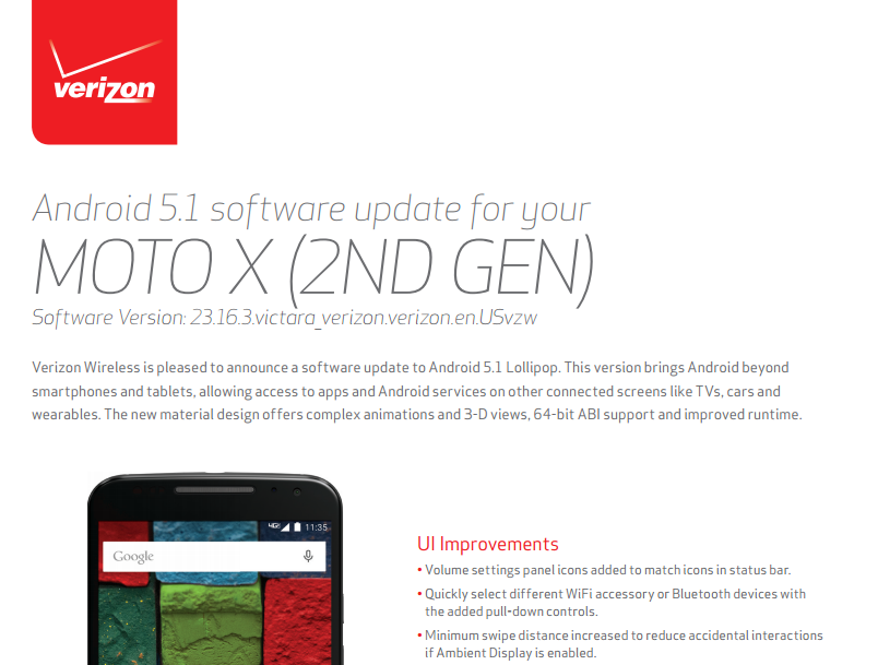 Verizon Moto X 2nd Gen